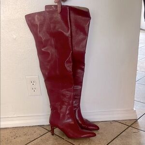 Sam Edelman Red Over-the-Knee Boots Sleek Design